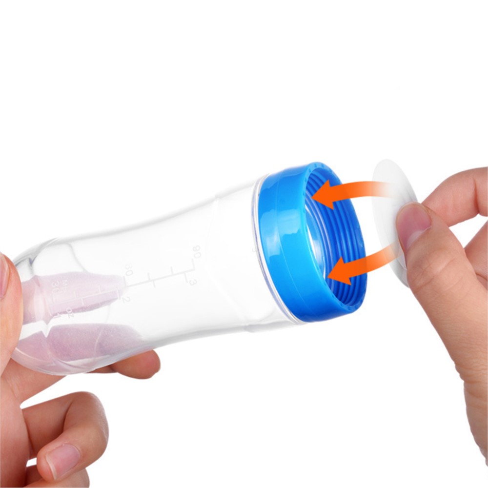 BiSantos en silicone avec cuillère pour bébé, nouveau-né, nourrisson, cuillère à presser, tout-petit, complément alimentaire, bouteille de céréales, mangeoire à lait, 90ml AI0001 – Image 2