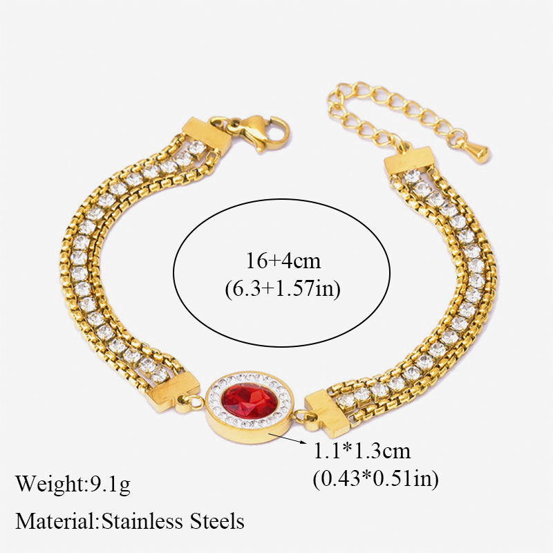 EILIECK SION L-Ensemble de bijoux en acier inoxydable pour femme, collier nar, bracelet en cristal rouge, cadeau d'anniversaire, nouveau AI0001 – Image 4