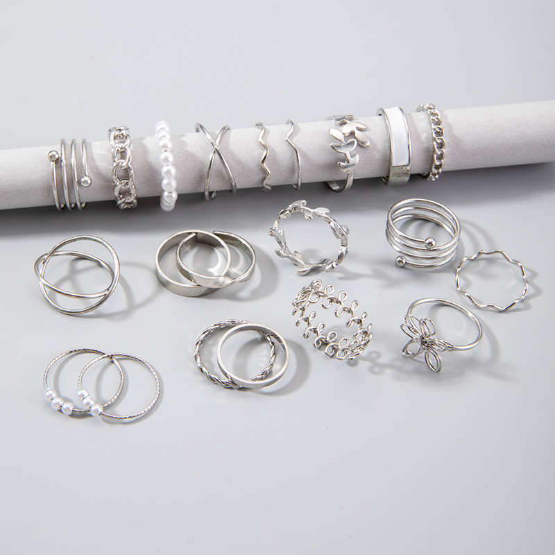 Tocona-Ensemble de matiques croisées pour femmes et hommes, bijoux géométriques, fleurs bohèmes, goutte d'huile, cuir chevelu, perle, pierre, 25304, 21 pièces AI0001 – Image 5