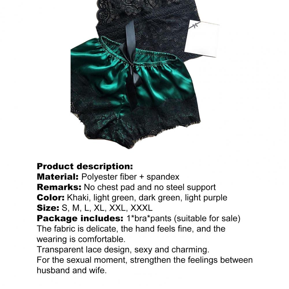 Ensemble de pyjama en dentelle ultra-mince pour femmes, vêtements de nuit sexy, soutien-gorge tubulaire, pantalon court, vêtements de nuit pour la maison AI0001 – Image 3