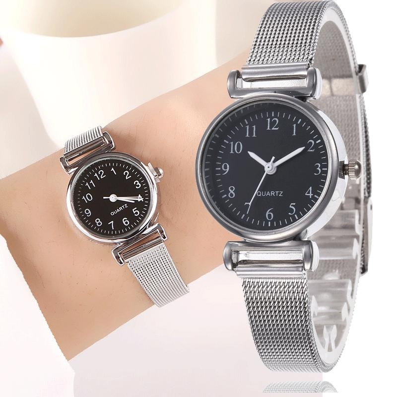 Montre-bracelet à quartz avec ceinture en maille pour femme, horloge à petit cadran, cadeaux pour fille AI0001
