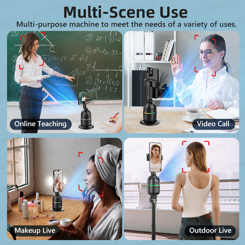 Gimbal de Bureau à Suivi Automatique du Visage pour Smartphone - Support Rotatif avec Télécommande Sans Fil et Trépied en Option AI0001 – Image 3