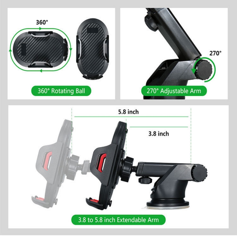 Support de téléphone de voiture à ventouse, support de montage, support de cellule mobile GPS, iPhone 13 12 11 Pro Max X 7 8 Xiaomi Huawei Samsung AI0001 – Image 2