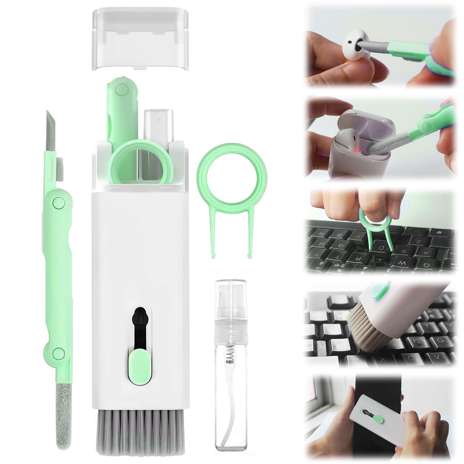 Kit de nettoyage de téléphone portable 7 en 1, Kit de nettoyage de clavier d'ordinateur, Airpods Pro iPad téléphone MacBook, oreillettes, Kit de brosse AI0001 – Image 7