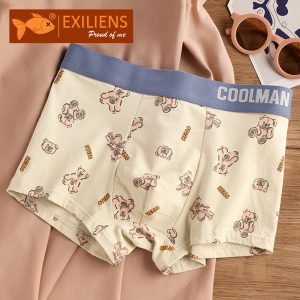 EXILIENS-Sous-vêtements en coton pour hommes, marque Bear, Callogging Welfare los Slips zones bre, Boxers pour hommes, Culottes pour hommes M-3XL K45-JH AI0001