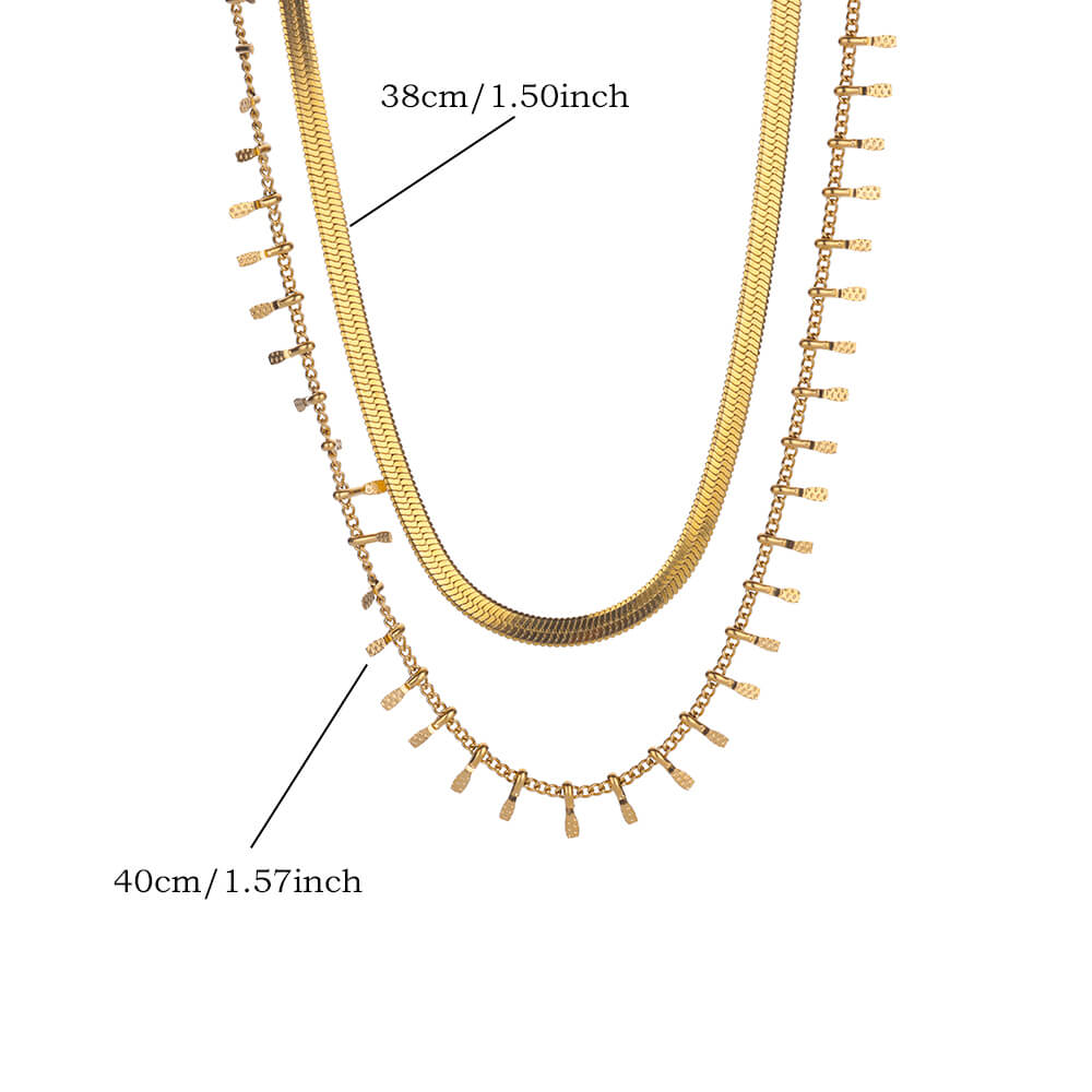 Colliers de la présidence JOChoker pour femme, acier inoxydable, or, double couche, bijoux étanches, cadeau de mariage, salle plate, document AI0001 – Image 3