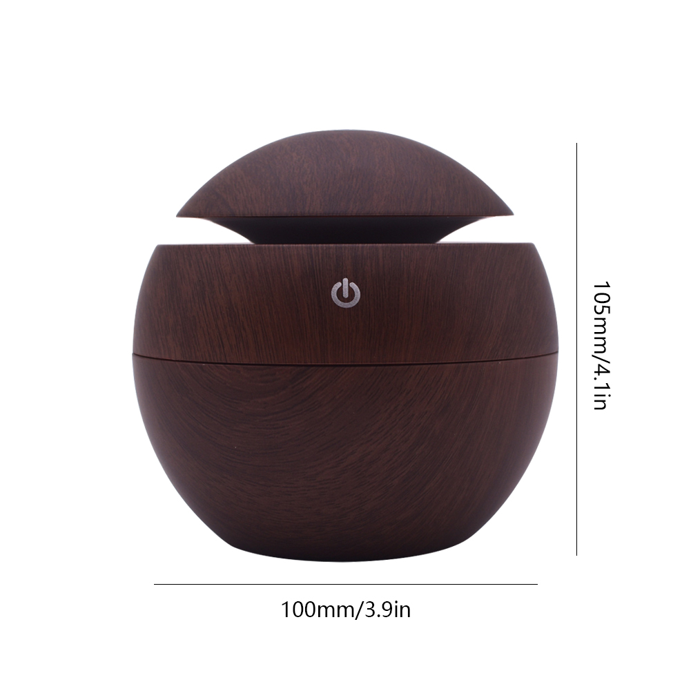 Mini Humidificateur d'Air Ultrasonique en Bois Mars, Diffuseur Ultra Silencieux avec Lumière LED Colorée pour Salon, Chambre à Coucher, Bureau, Dortoir, 130ml AI0001 – Image 2