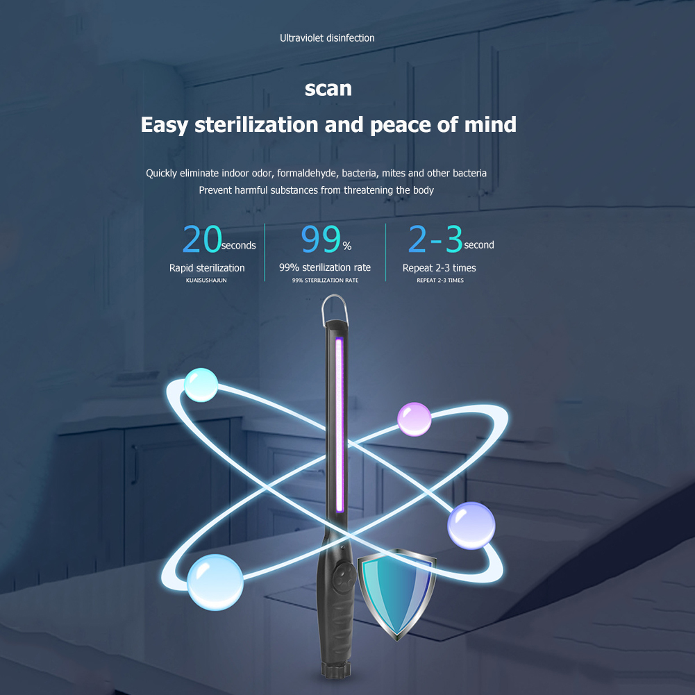 Portable UV-C Lampe Germicide UV Stérilisateur Désinfection Lumière LED Ultraviolet Désinfection Bâton Hôtel Garde-robe Maison Livres AI0001 – Image 5