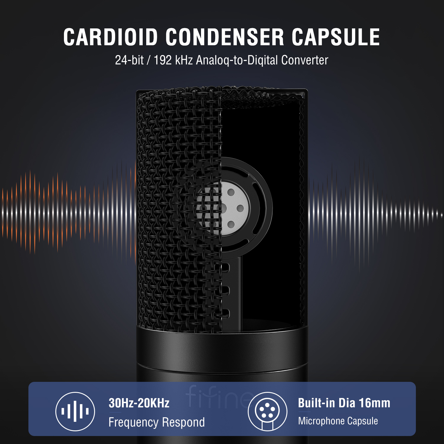 FIFINE-Microphone XLR à condensateur K669C, pour studio, podcast, chant, statique, vocal, diffusion vocale, cardioïde AI0001 – Image 6