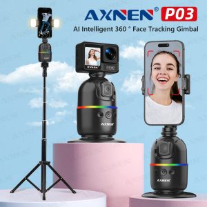 Gimbal de Bureau à Suivi Automatique du Visage pour Smartphone - Support Rotatif avec Télécommande Sans Fil et Trépied en Option AI0001