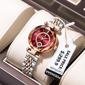 POEDAGAR-Montre de Luxe à Quartz en Diamant pour Femme, Haute Qualité, Étanche, en Acier Inoxydable, avec Boîte AI0001