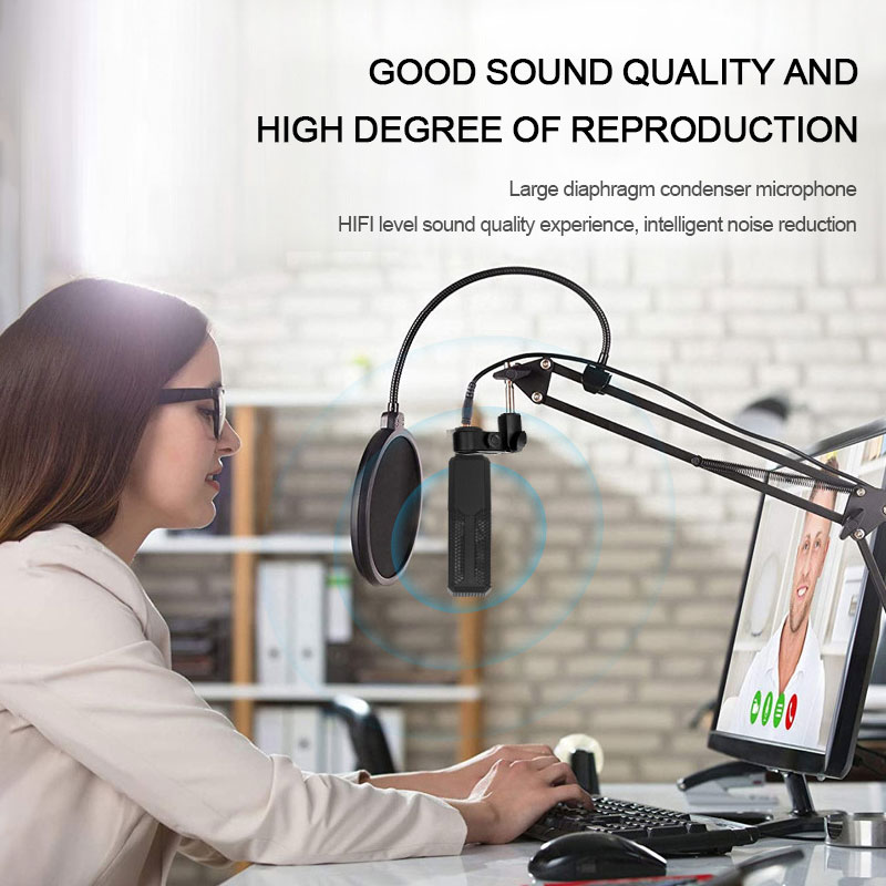 Microphone à condensateur professionnel chantant podcast musique Studio enregistreur set karaoké Live Sound Sound Card Kit Live YouTube Live Game recording AI0001 – Image 6
