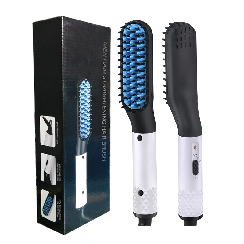 Peigne à lisser multifonctionnel pour barbe d'homme, brosse à cheveux à chauffage rapide, outils de coiffage professionnels AI0001 – Image 2