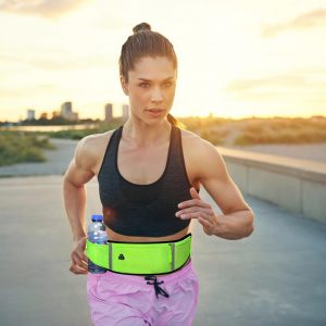 Sac banane de sport étanche avec porte-bouteille d'eau, 3 poches, sangle réglable, ceinture de course, accessoires de sport AI0001