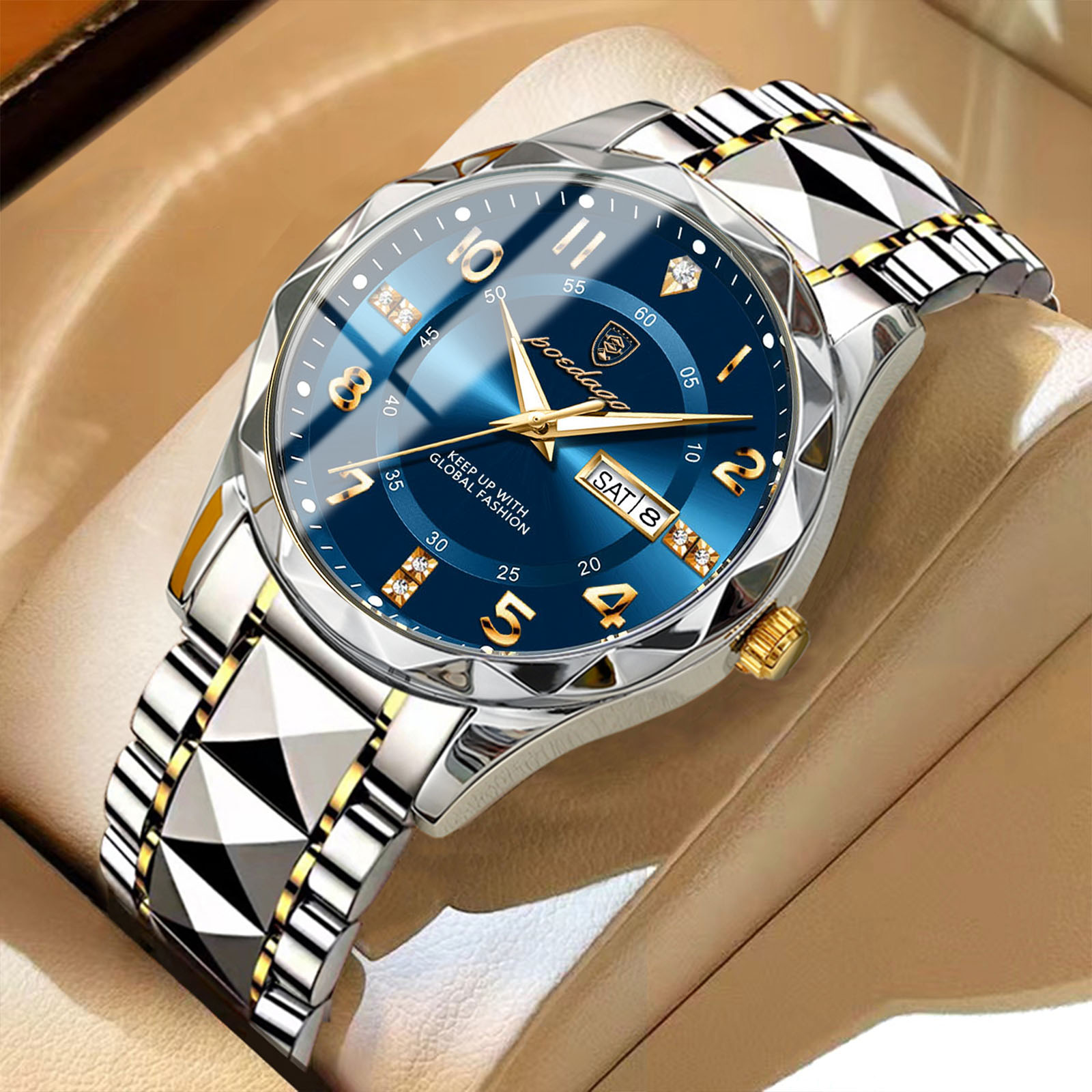 POEDAGAR-Montre à Quartz de Luxe pour Homme, Étanche, Date, Semaine, Shoous, Montre-Bracelet en Acier Inoxydable, Horloge de dehors AI0001 – Image 7