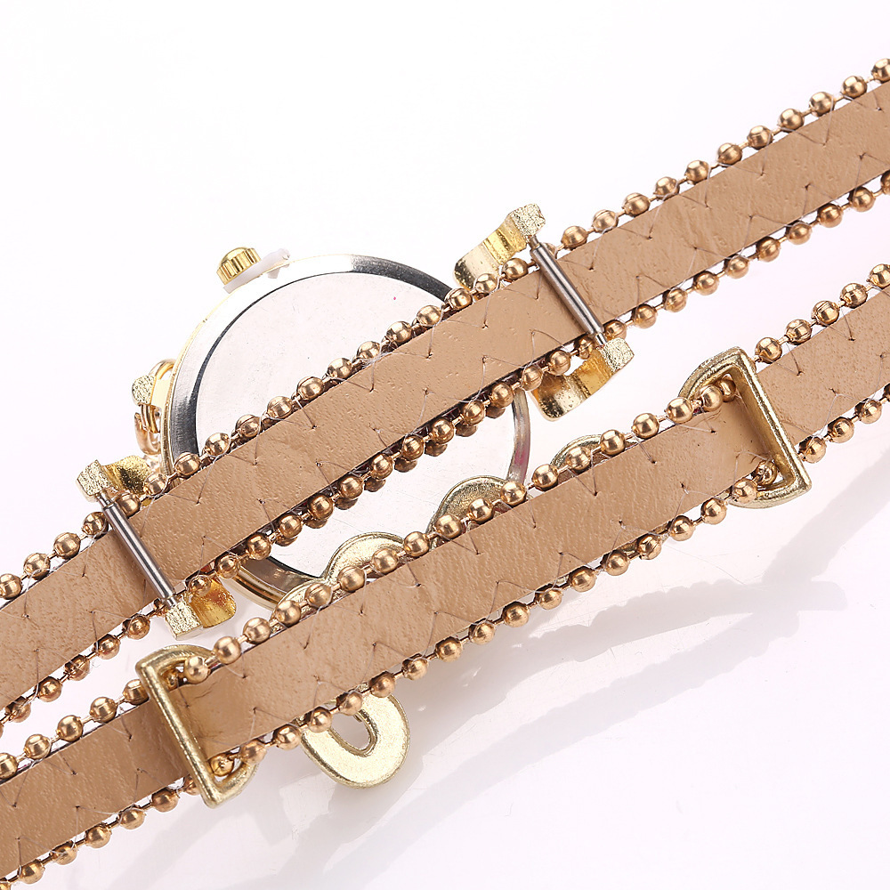Montre-bracelet à quartz pour femme, bracelet en cuir, biscuits, amour, vintage, dames AI0001 – Image 5