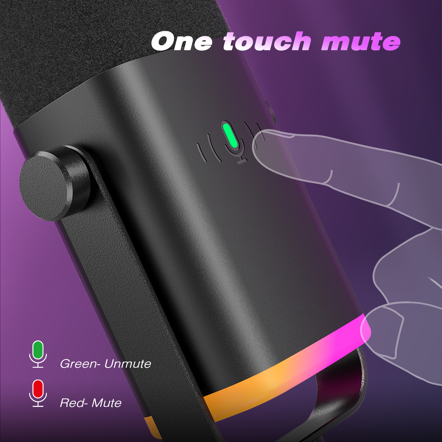 FIFINE-Microphone dynamique USB/XLR avec bouton tactile muet, prise téléphonique pour sauna, commandes d'E/S, pour table de mixage PC PS5/4, micro de jeu, Ampligame AM8 AI0001 – Image 3