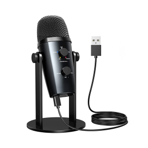 Microphone de jeu USB à condensateur, 4 modes sonores, réduction du bruit et réverbération, PC, 5, ordinateur portable, téléphone AI0001