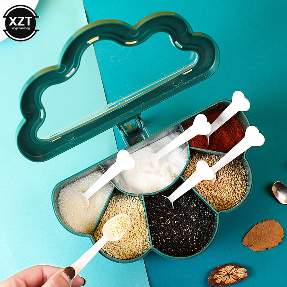 Boîte d'Assaisonnement 6 en 1, Sucrier Belle, Salière, Épice, Pot de Rangement, Gadget, Accessoire de Cuisine, Récipient à Condiments AI0001 – Image 4