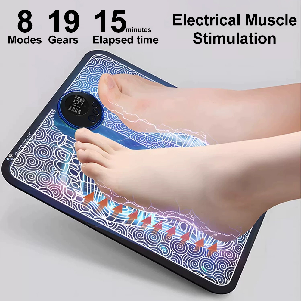 Ohio eur de pieds électrique EMS, coussin d'instituts de fatigue, relaxation, UNIS issement musculaire, amélioration du sang, cowsurpoids, points d'acupuncture, polymères de massage AI0001 – Image 3