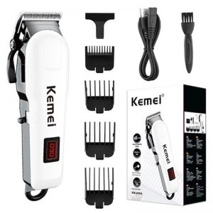 Kemei-Tondeuse à cheveux électrique professionnelle sans fil aste pour homme, kit de coupe AI0001