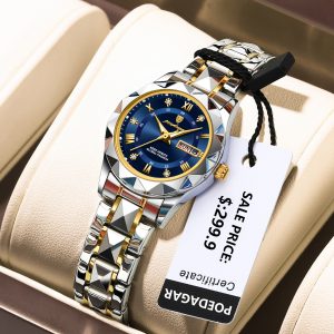 POEDAGAR-Montre-Bracelet de Luxe en Acier Inoxydable pour Femme, Accessoire Étanche, à Quartz, avec Boîte AI0001