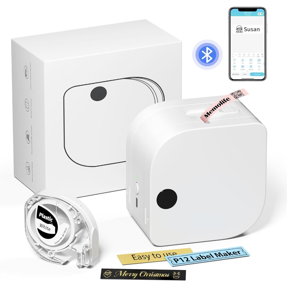 Mini étiqueteuse sans encre P12, imprimante d'étiquettes Bluetooth avec ruban, fabricant d'autocollants, plusieurs modèles de police, déterminer l'autocollant AI0001 – Image 7