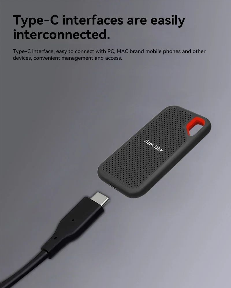 Disque dur externe SSD portable haute vitesse, disque dur externe, disque à semi-conducteurs, USB 3.1, 1 To, 2 To, Lapmedicings Mac, PC AI0001 – Image 5