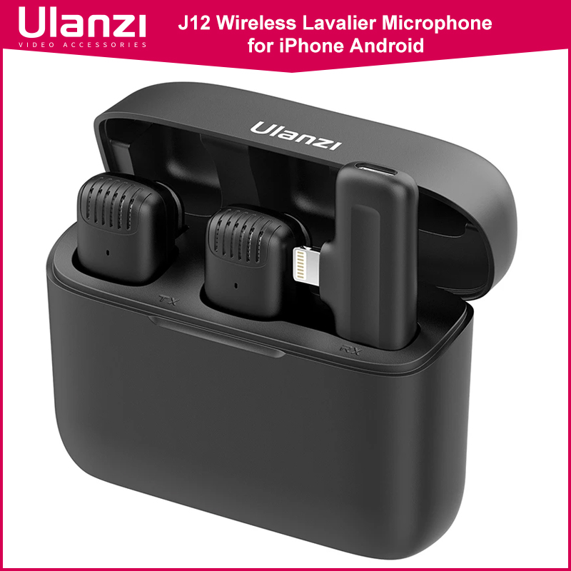 Ulanzi – système de Microphone Lavalier sans fil J12, micro d'enregistrement Audio-vidéo, pour iPhone, Android, diffusion en direct AI0001