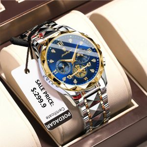POEDAGAR-Montre-Bracelet de Luxe en Acier Inoxydable pour Homme, Chronographe Shoe, Étanche, Quartz AI0001