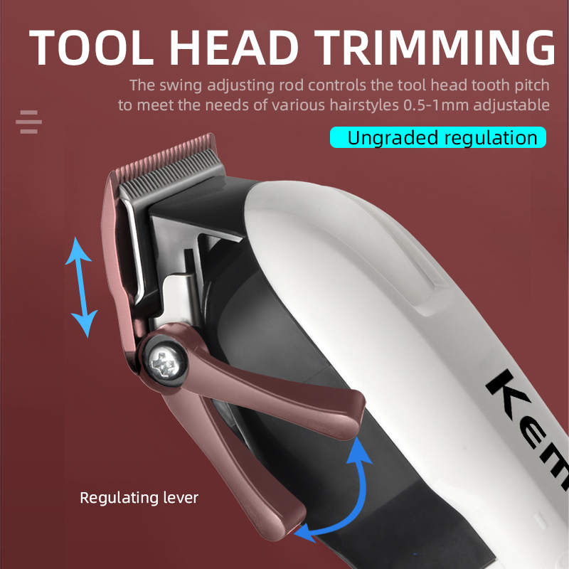Kemei Professionnel Électrique Tondeuse À Cheveux Réglable Électrique Tondeuse À Cheveux Hommes injuste Barbe Rechargeable Tondeuse À Cheveux KM-809A AI0001 – Image 5