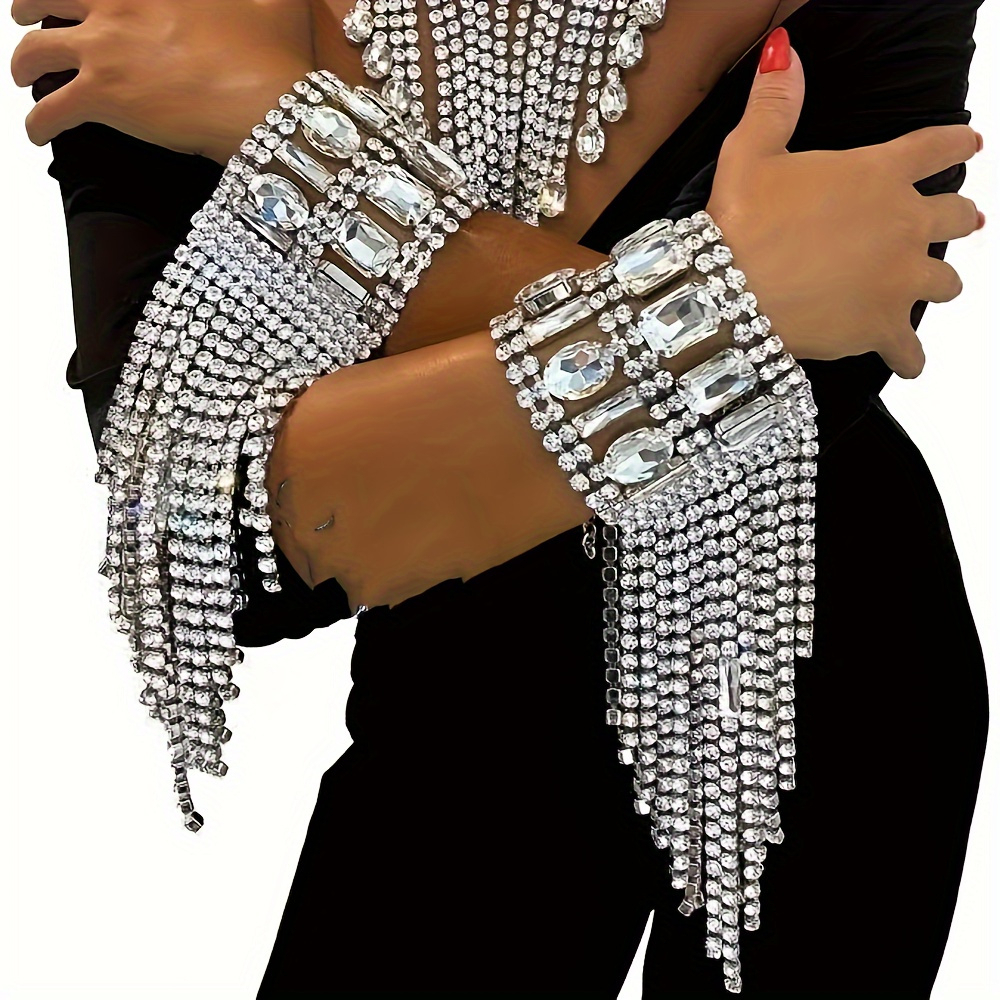 Bracelet en cristal à pampilles de Rotterdam exquises, bijoux personnalisés, soirée en boîte de nuit, boule de biscuits, accessoires de fête, 1 pièce AI0001 – Image 6