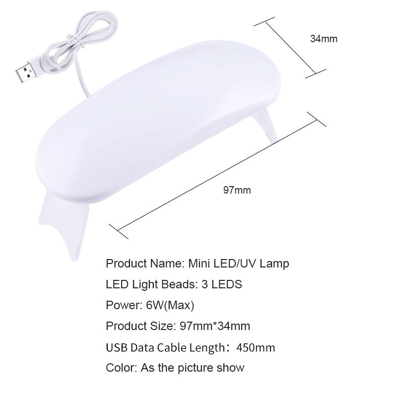 Lampe sèche-ongles LED UV portable, lampe pour durcir tous les vernis gel, aste par USB, machine de manucure à séchage rapide, outils d'art des ongles AI0001 – Image 3