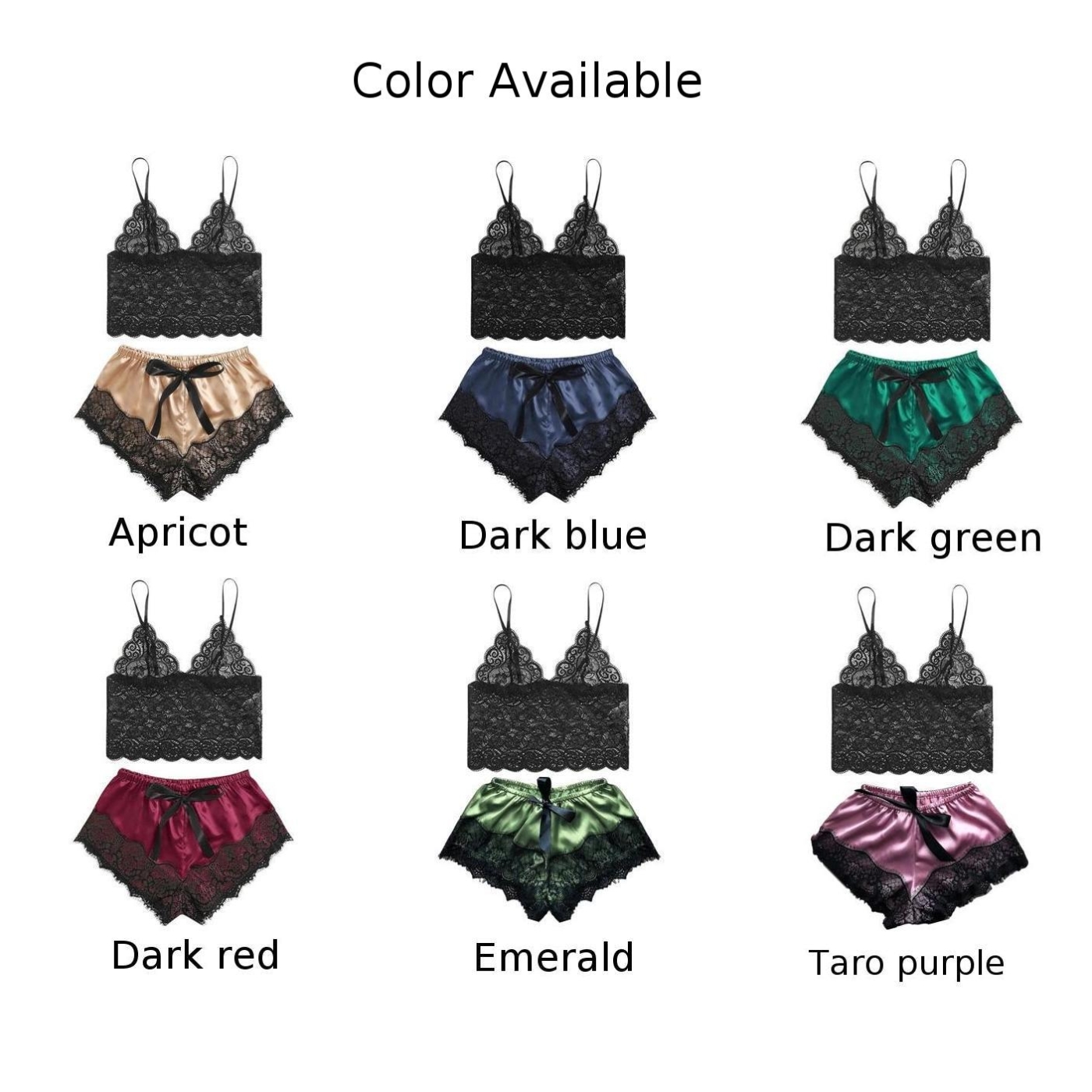 Vêtements de nuit sexy en dentelle pour femmes, ensemble de pyjamas évidés, soutien-gorge court en Y fin, olympiques pantalons, tenue intime, vêtements de nuit pour dames, lingerie 7.0 AI0001 – Image 3