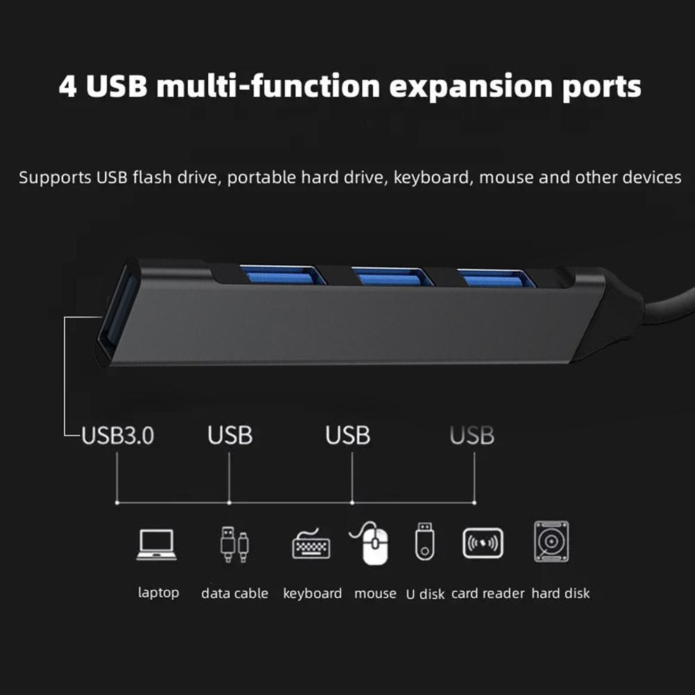 Répartiteur USB 3.0, 2.0, 4 ports, adaptateur secteur, extenseur multiple, accessoires informatiques AI0001 – Image 3
