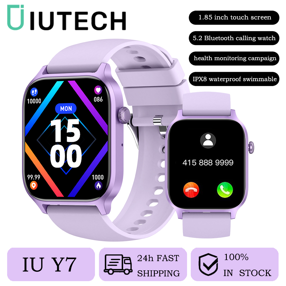IUTacétone-Montre intelligente Y7 pour hommes et femmes, montre intelligente d'appel Bluetooth, montres de plongée de santé, montre-bracelet intelligente, 2024 pouces, 1.85 AI0001