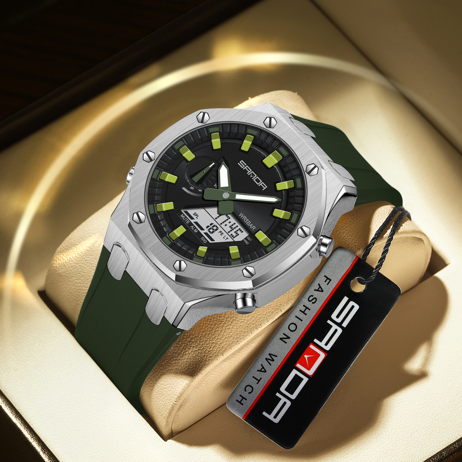SANDA-Montre numérique de sport militaire pour homme, montres-bracelets électroniques étanches, horloge masculine, antichoc, style 3309 AI0001 – Image 6