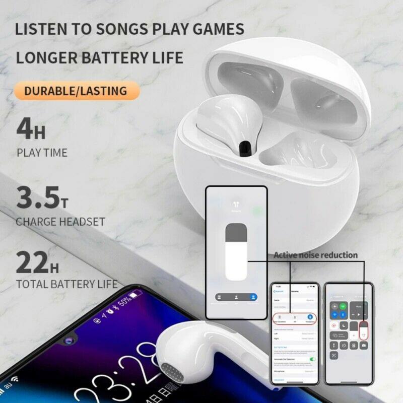 Lenovo-Écouteurs Sans Fil Bluetooth 5.0 TWS Air Pro 6, Oreillettes à Commande Tactile, Hifi, pour le dehors, avec Réduction du Bruit, d'Origine AI0001 – Image 4