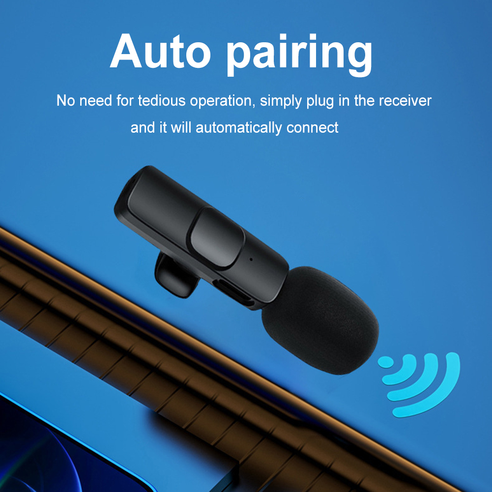 Microphone Lavalier sans fil avec réduction du bruit, micro-revers statique, micro Plug and Play, clip 3 en 1, audio et vidéo, 2.4G AI0001 – Image 4