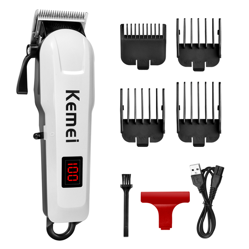 Kemei Professionnel Électrique Tondeuse À Cheveux Réglable Électrique Tondeuse À Cheveux Hommes injuste Barbe Rechargeable Tondeuse À Cheveux KM-809A AI0001