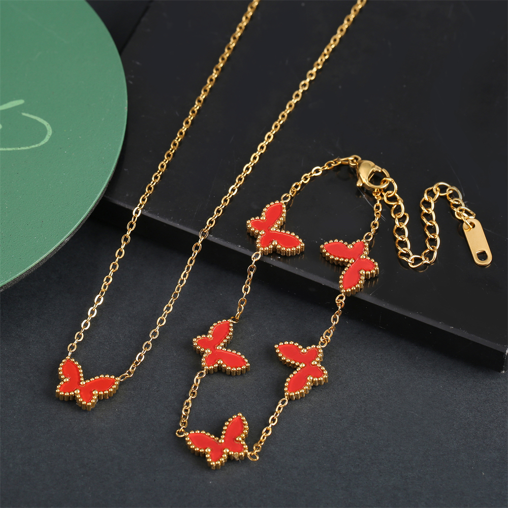 AILINFA-Ensemble Bracelet et Collier Réglables en Acier Inoxydable pour Femme, Bijoux Imperméables, Animal, Papillon, Ne se Décolore Pas, Everver, Chaud, Nouveau AI0001 – Image 4