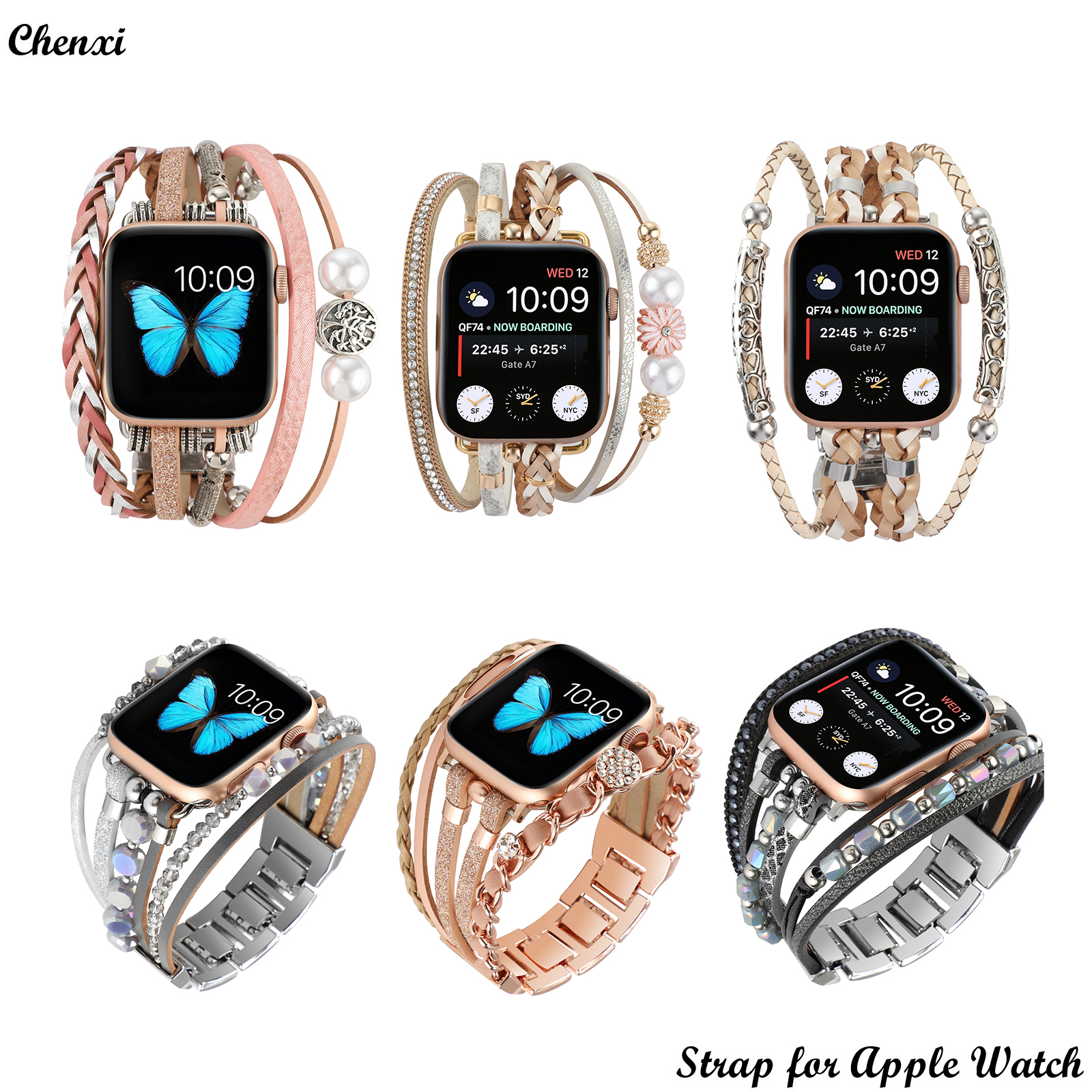 Bracelet de poignet tissé pour Apple watch, chaîne décorative pour Iwatch Ultra Fashion AI0001