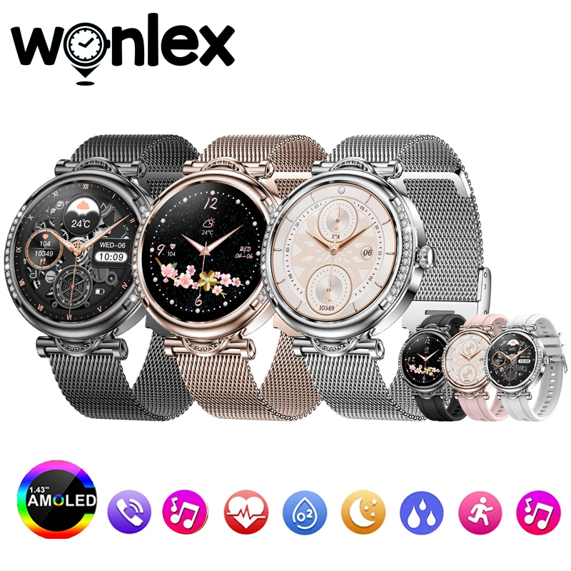 Wonlex-Montre connectée DW23 Pro pour hommes et femmes, appel Bluetooth, lecteur de musique, bracelet de sport de santé, suivi de la condition physique, cadran personnalisé AI0001