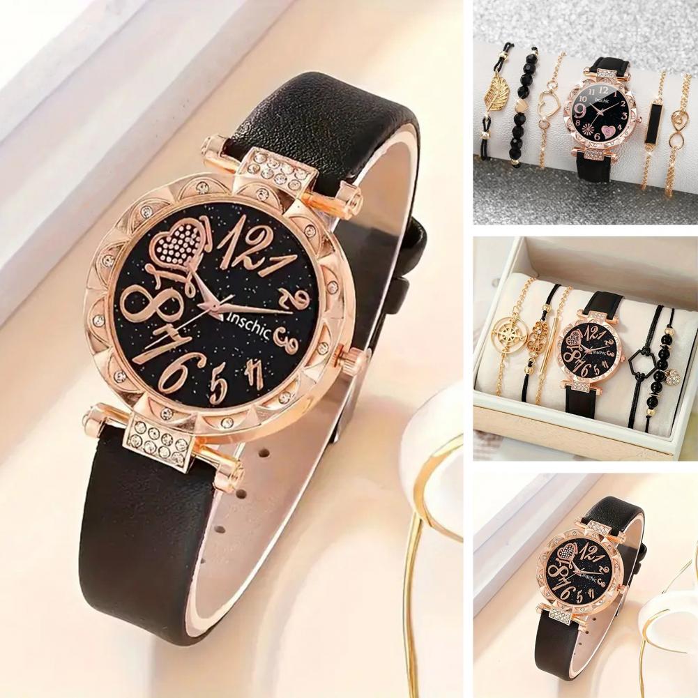 Ensemble de bracelets de montre en acier inoxydable, cadran rond, décor en biscuits, différents JOBracelets, haute précision, décoration de poignet, sans retard, 1 ensemble AI0001 – Image 4