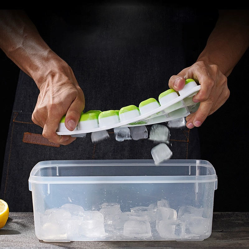 Moules à glaçons en silicone avec couvercle carré, 14 vignes, dégagement facile, cuisine d'été, bar, bricolage, outils de fabricant de clics glacés AI0001 – Image 5