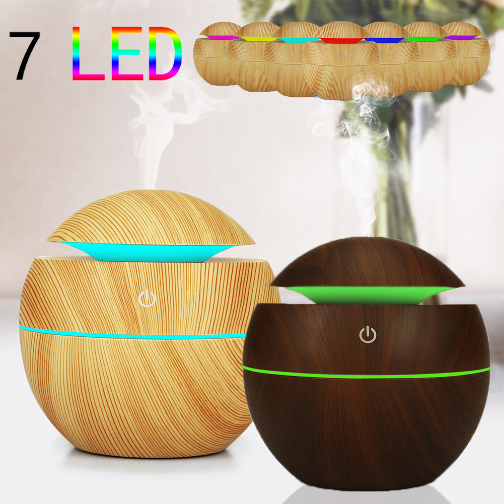 Mini Humidificateur d'Air Ultrasonique en Bois Mars, Diffuseur Ultra Silencieux avec Lumière LED Colorée pour Salon, Chambre à Coucher, Bureau, Dortoir, 130ml AI0001 – Image 7