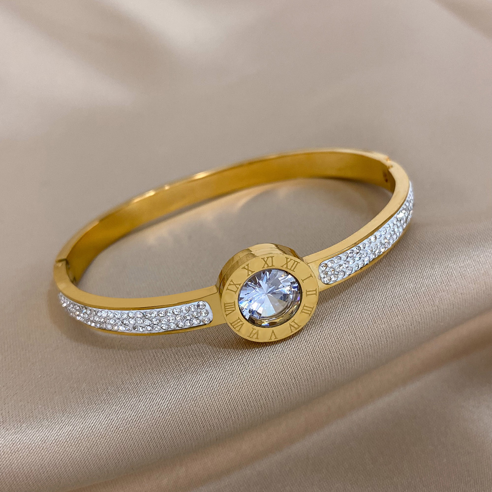 Bracelet de Luxe en Acier Inoxydable pour Femme, Bijou Brcorporelle, Plaqué Or, Géométrique, Breloque AI0001 – Image 6