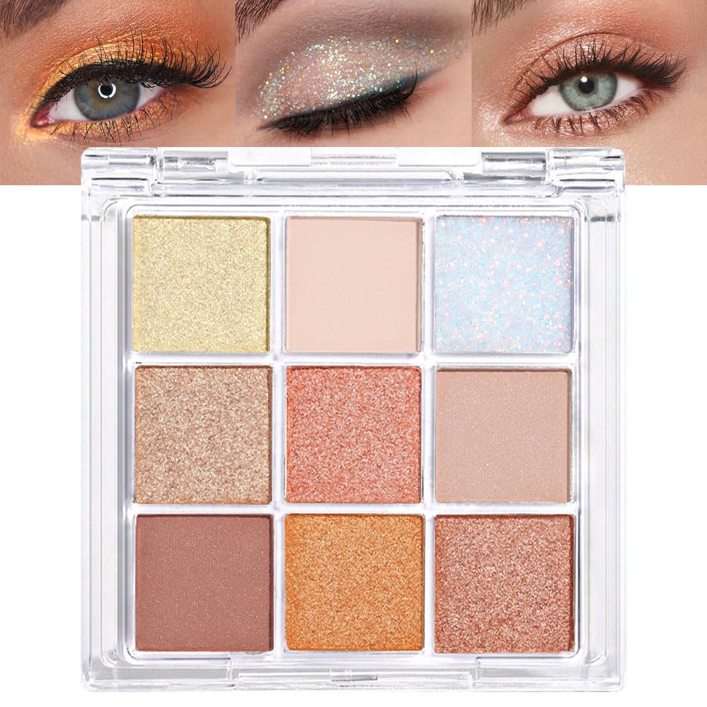 Palette de fards à barrage pigmentés, ombre à barrage longue durée, imperméable, miroitement, paillettes, maquillage, 402 AI0001