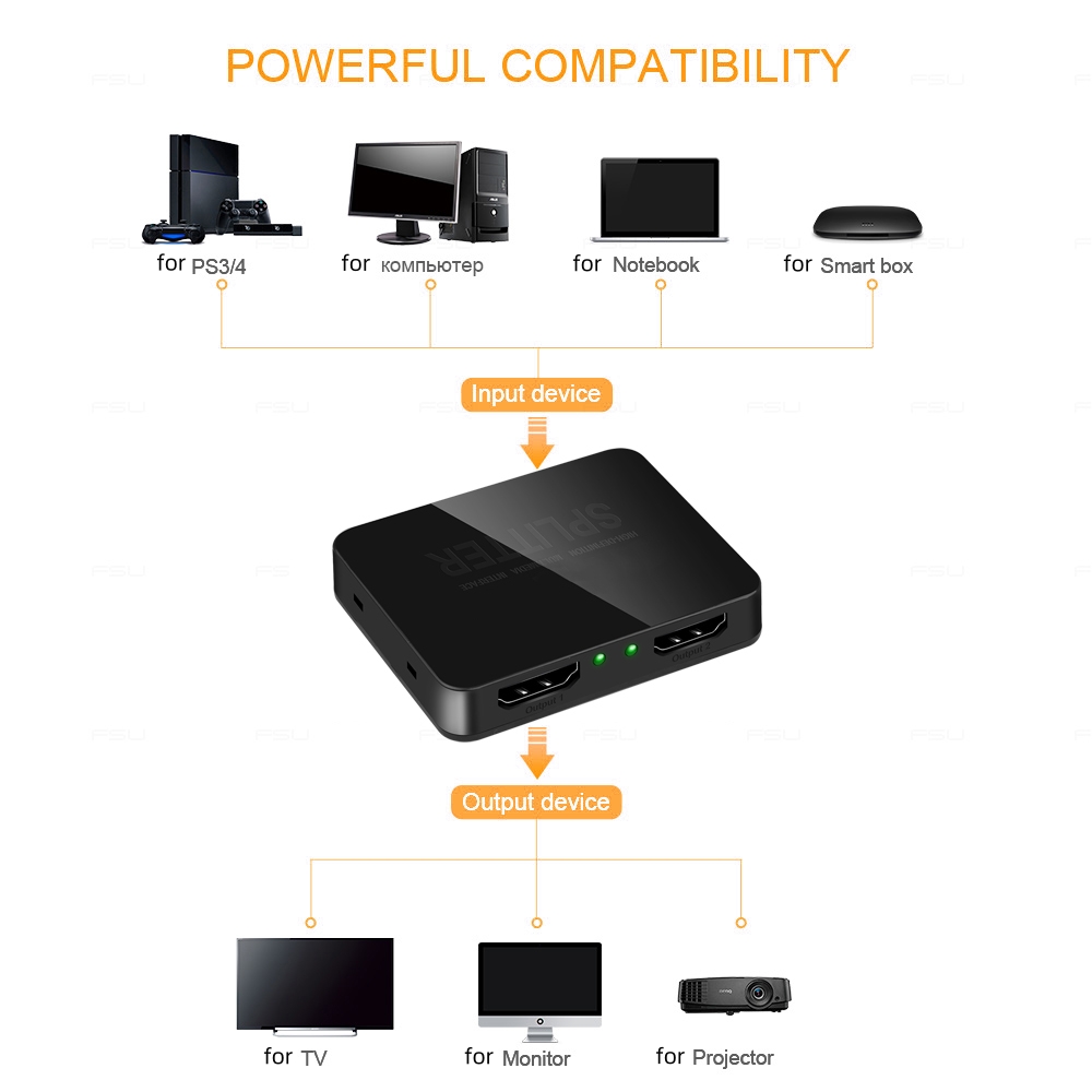 Répartiteur HDMI 1x2 4K, commutateur HDMI 1 entrée 2 sorties, distributeur vidéo, amplificateur, affichage pour touristes, boîtier HDTV, moniteur PC, budgétaire, ordinateur portable AI0001 – Image 5
