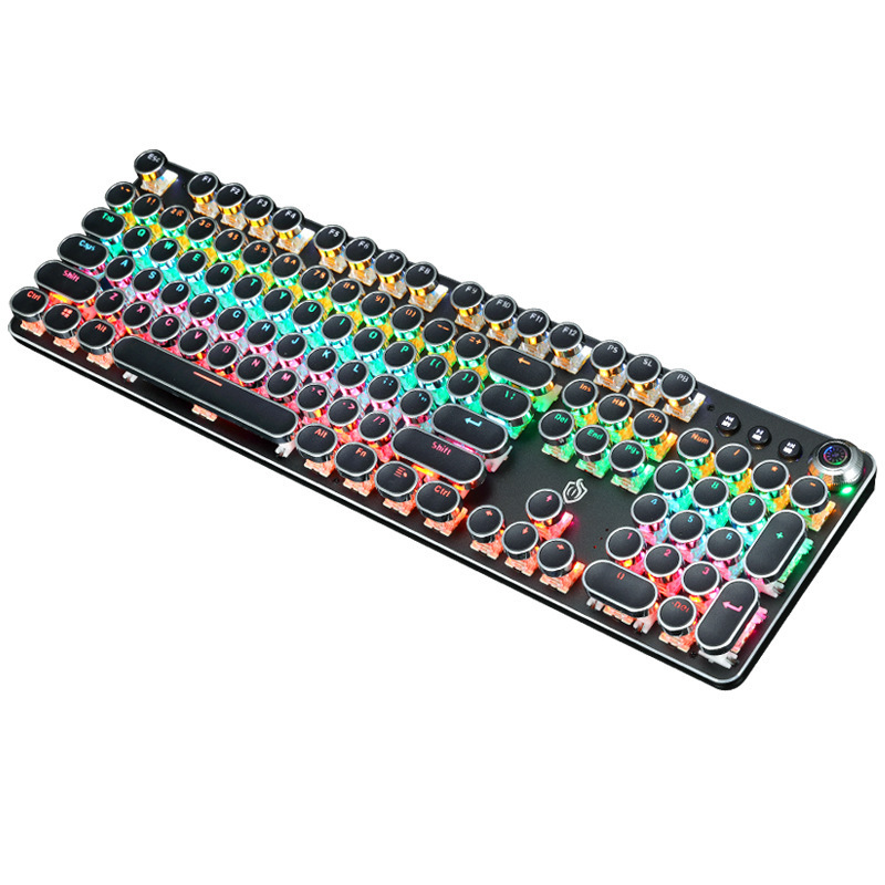 Clavier de jeu mécanique filaire rétro, punk 104 prédire, rétro4.2 RVB, ordinateur, e-sports, périphériques, ordinateur de bureau AI0001 – Image 3